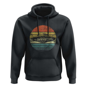 UFO Gifts Retro Sunset Funny Alien UFO Hunter Silhouette Hoodie TS01 Black Print Your Wear