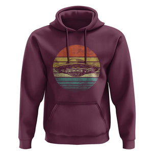 UFO Gifts Retro Sunset Funny Alien UFO Hunter Silhouette Hoodie TS01 Maroon Print Your Wear