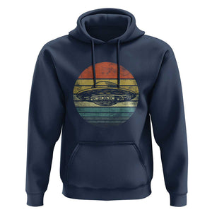 UFO Gifts Retro Sunset Funny Alien UFO Hunter Silhouette Hoodie TS01 Navy Print Your Wear