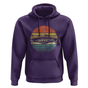 UFO Gifts Retro Sunset Funny Alien UFO Hunter Silhouette Hoodie TS01 Purple Print Your Wear