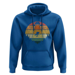 Retro Vintage Bigfoot UFO Abduction Funny Sasquatch Aliens Hoodie TS01 Royal Blue Print Your Wear