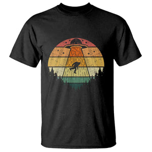 Retro Vintage Bigfoot UFO Abduction Funny Sasquatch Aliens T Shirt TS01 Black Print Your Wear