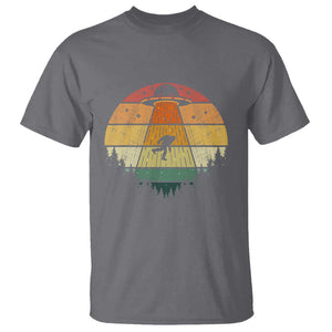 Retro Vintage Bigfoot UFO Abduction Funny Sasquatch Aliens T Shirt TS01 Charcoal Print Your Wear