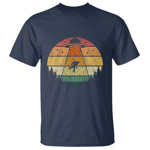 Retro Vintage Bigfoot UFO Abduction Funny Sasquatch Aliens T Shirt TS01 Navy Print Your Wear