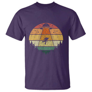 Retro Vintage Bigfoot UFO Abduction Funny Sasquatch Aliens T Shirt TS01 Purple Print Your Wear