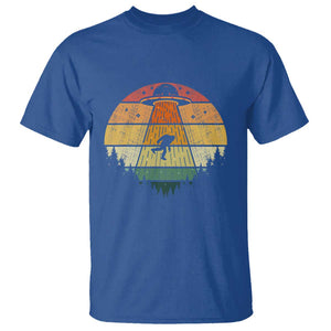 Retro Vintage Bigfoot UFO Abduction Funny Sasquatch Aliens T Shirt TS01 Royal Blue Print Your Wear