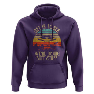 Retro Vintage Get In Loser We're Doing Butt Stuff Alien UFO Hoodie TS01 Purple Print Your Wear