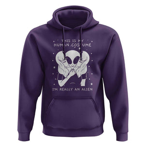 This Is My Human Costume I'm Really An Alien UFO Hoodie TS01 Purple Print Your Wear