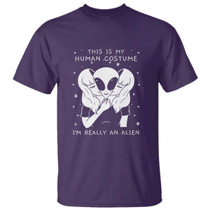 This Is My Human Costume I'm Really An Alien UFO T Shirt TS01 Purple Print Your Wear