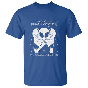 This Is My Human Costume I'm Really An Alien UFO T Shirt TS01 Royal Blue Print Your Wear