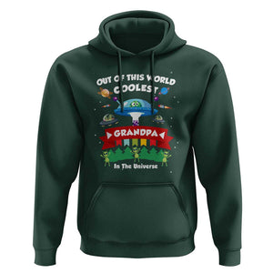 Mens Coolest Grandpa Father's Day Outer Space UFO Spaceship Alien Hoodie TS01 Dark Forest Green Print Your Wear