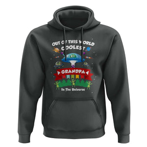 Mens Coolest Grandpa Father's Day Outer Space UFO Spaceship Alien Hoodie TS01 Dark Heather Print Your Wear