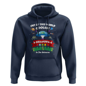 Mens Coolest Grandpa Father's Day Outer Space UFO Spaceship Alien Hoodie TS01 Navy Print Your Wear