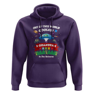 Mens Coolest Grandpa Father's Day Outer Space UFO Spaceship Alien Hoodie TS01 Purple Print Your Wear