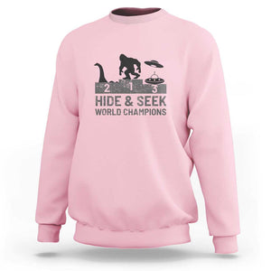 Hide and Seek World Champion Bigfoot UFO Nessie Funny Sweatshirt TS01 Light Pink Print Your Wear