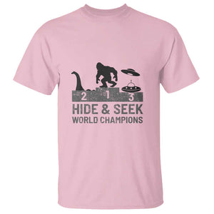 Hide and Seek World Champion Bigfoot UFO Nessie Funny T Shirt TS01 Light Pink Print Your Wear