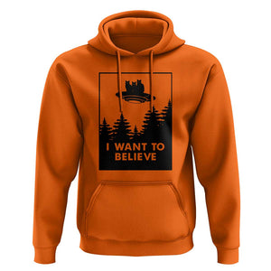 I want to Believe Funny Cat UFO Alien Space Hoodie TS01 Orange Print Your Wear