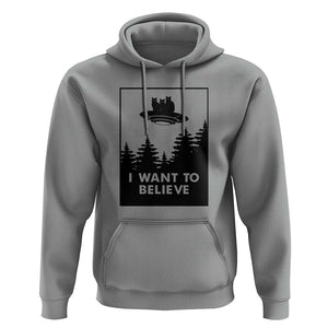 I want to Believe Funny Cat UFO Alien Space Hoodie TS01 Sport Gray Print Your Wear