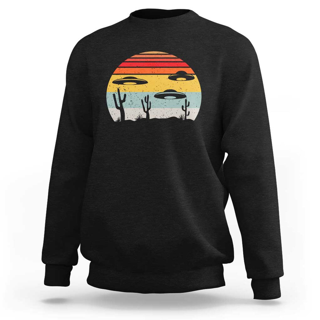 Vintage UFO Lover Alien Desert Retro Sweatshirt TS01 Black Print Your Wear