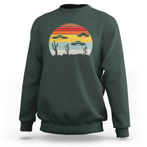 Vintage UFO Lover Alien Desert Retro Sweatshirt TS01 Dark Forest Green Print Your Wear