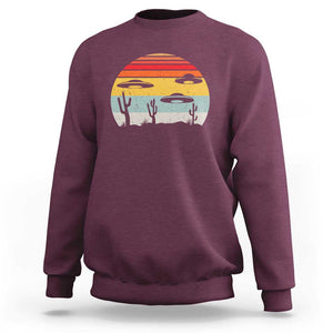 Vintage UFO Lover Alien Desert Retro Sweatshirt TS01 Maroon Print Your Wear