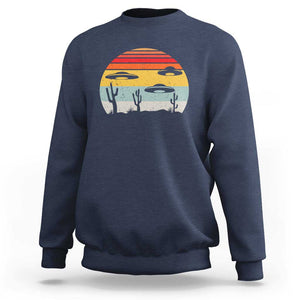 Vintage UFO Lover Alien Desert Retro Sweatshirt TS01 Navy Print Your Wear