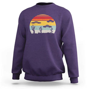 Vintage UFO Lover Alien Desert Retro Sweatshirt TS01 Purple Print Your Wear