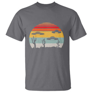 Vintage UFO Lover Alien Desert Retro T Shirt TS01 Charcoal Print Your Wear