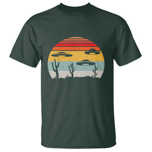 Vintage UFO Lover Alien Desert Retro T Shirt TS01 Dark Forest Green Print Your Wear