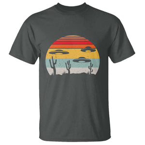 Vintage UFO Lover Alien Desert Retro T Shirt TS01 Dark Heather Print Your Wear