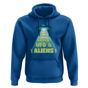 Just A Boy Who Loves UFO & Aliens Funny World UFO Day Hoodie TS01 Royal Blue Print Your Wear