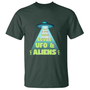 Just A Boy Who Loves UFO & Aliens Funny World UFO Day T Shirt TS01 Dark Forest Green Print Your Wear