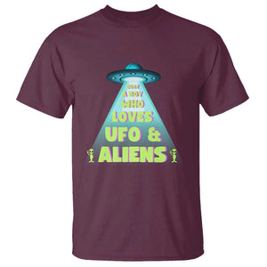 Just A Boy Who Loves UFO & Aliens Funny World UFO Day T Shirt TS01 Maroon Print Your Wear