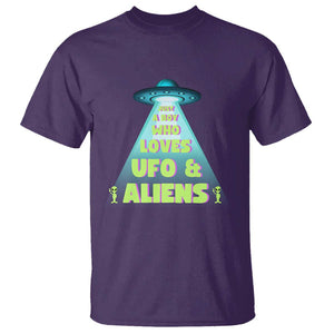 Just A Boy Who Loves UFO & Aliens Funny World UFO Day T Shirt TS01 Purple Print Your Wear