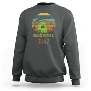 Alien UFO Custome Abduction Roswell 1947 Space Alien Lover Sweatshirt TS01 Dark Heather Print Your Wear