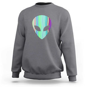 Alien Head Holographic Cute UFO Sweatshirt TS01 Charcoal Print Your Wear