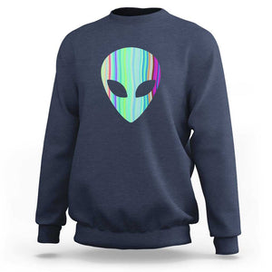 Alien Head Holographic Cute UFO Sweatshirt TS01 Navy Print Your Wear