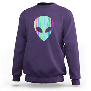 Alien Head Holographic Cute UFO Sweatshirt TS01 Purple Print Your Wear