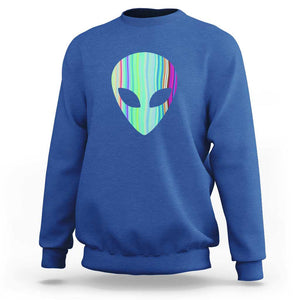 Alien Head Holographic Cute UFO Sweatshirt TS01 Royal Blue Print Your Wear