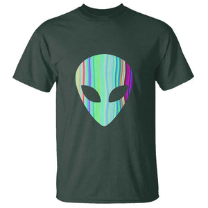 Alien Head Holographic Cute UFO T Shirt TS01 Dark Forest Green Print Your Wear