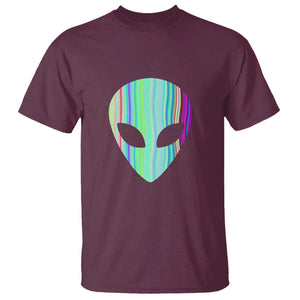 Alien Head Holographic Cute UFO T Shirt TS01 Maroon Print Your Wear