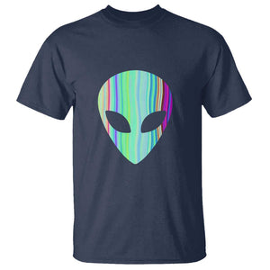 Alien Head Holographic Cute UFO T Shirt TS01 Navy Print Your Wear