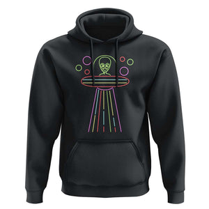 Neon Lights UFO Abduction Extraterrestrial Alien Believer Hoodie TS01 Black Print Your Wear