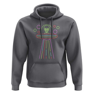 Neon Lights UFO Abduction Extraterrestrial Alien Believer Hoodie TS01 Charcoal Print Your Wear