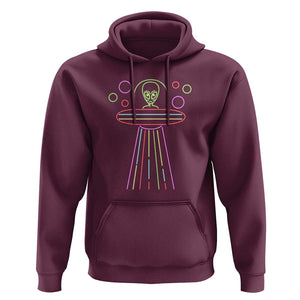 Neon Lights UFO Abduction Extraterrestrial Alien Believer Hoodie TS01 Maroon Print Your Wear