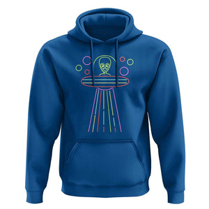 Neon Lights UFO Abduction Extraterrestrial Alien Believer Hoodie TS01 Royal Blue Print Your Wear