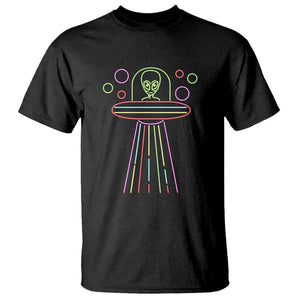 Neon Lights UFO Abduction Extraterrestrial Alien Believer T Shirt TS01 Black Print Your Wear