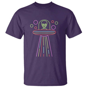 Neon Lights UFO Abduction Extraterrestrial Alien Believer T Shirt TS01 Purple Print Your Wear