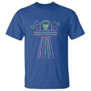 Neon Lights UFO Abduction Extraterrestrial Alien Believer T Shirt TS01 Royal Blue Print Your Wear