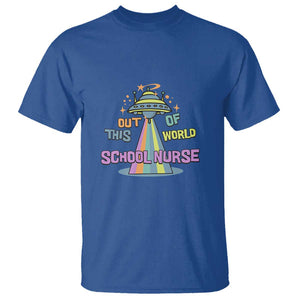 Retro School Nurse Is Out Of This World RN Space UFO T Shirt TS01 Royal Blue Print Your Wear